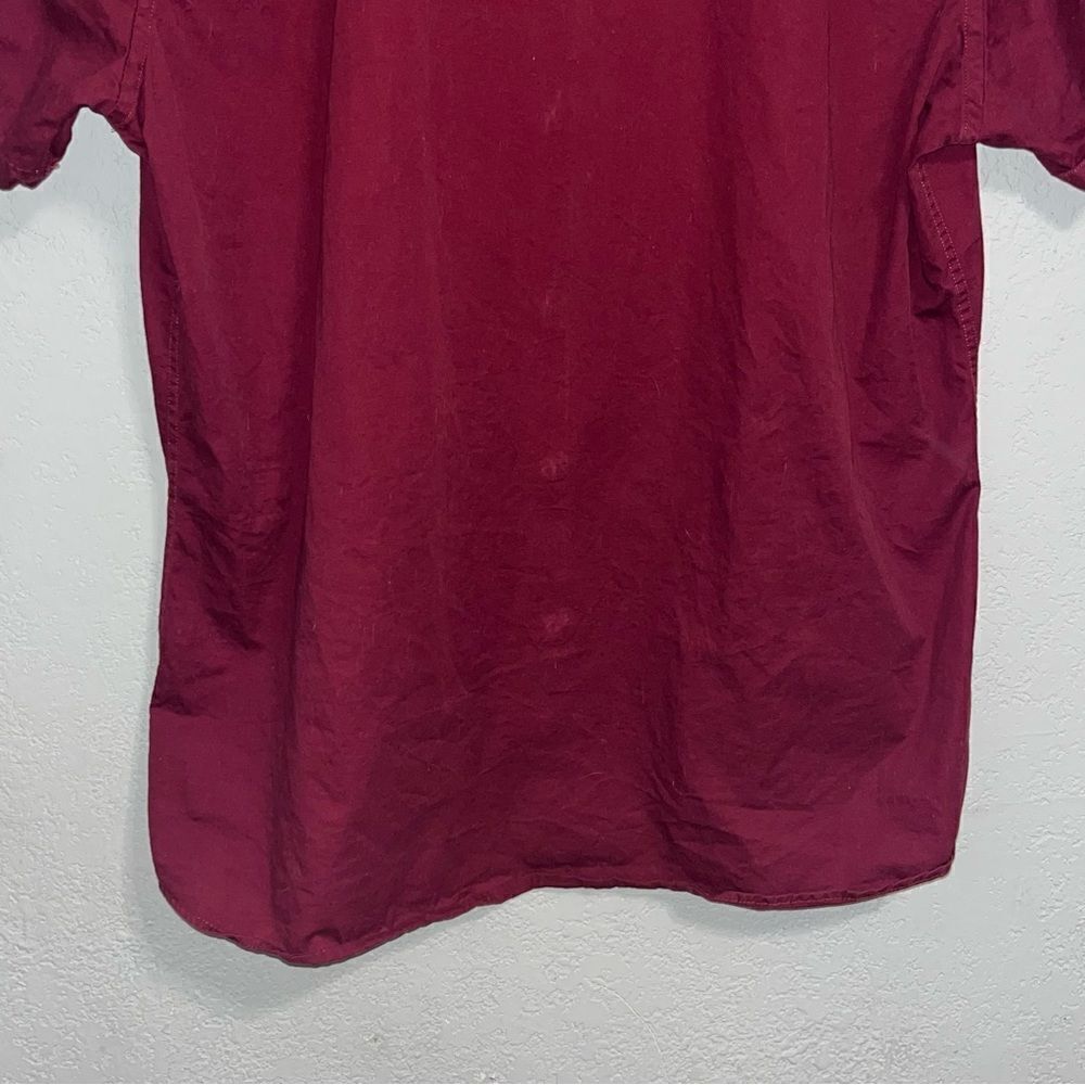 Manwan Men's Walk Burgundy Short Sleeve Button Down Shirt - Picture 9 of 9